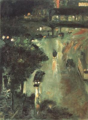 Lesser Ury Nollendorf Square at Night (nn02) Norge oil painting art